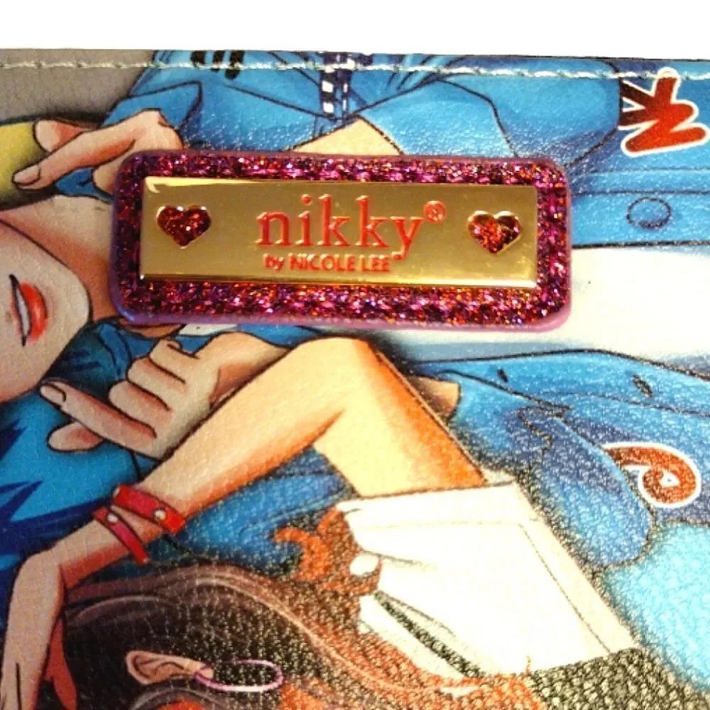 Nikky Teal Red Pop Generation Large Double Zip Around‎ Wallet NWT - Picture 6 of 16